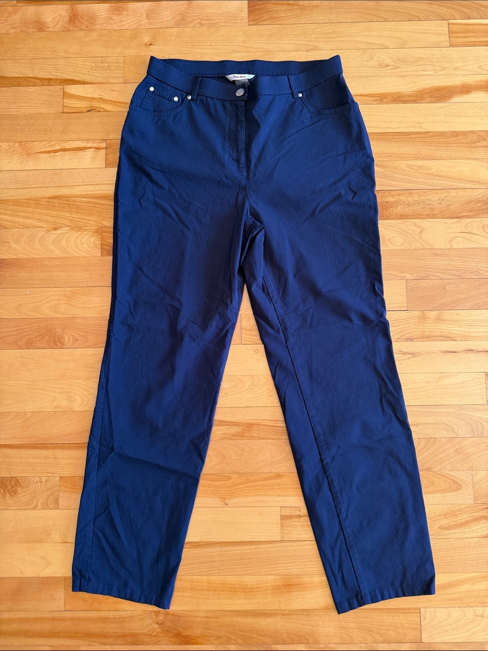 TanJay Navy Straight-Leg Stretch Pants